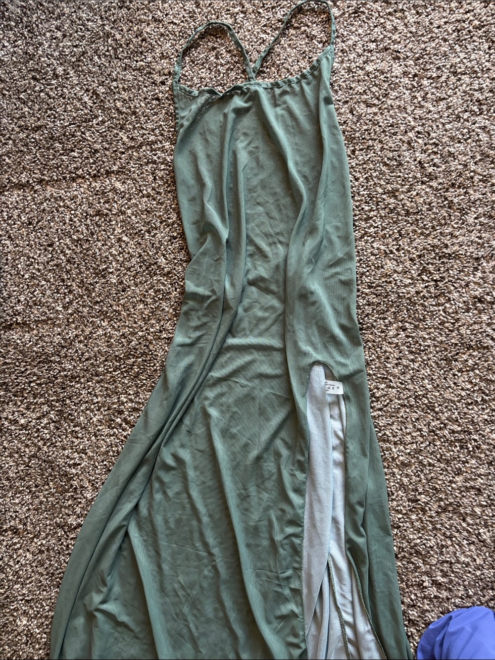 Olive Green Swim coverup with Side Slit
